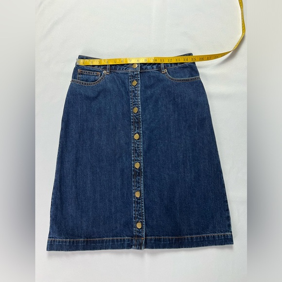 The J. Peterman Company Denim Button Skirt - Picture 3 of 7